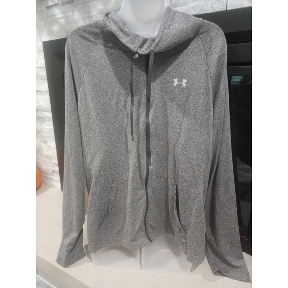 Under Armour Women's Heat Gear Loose Full Zip Up Size 2XL Heather Grey - Picture 1 of 8